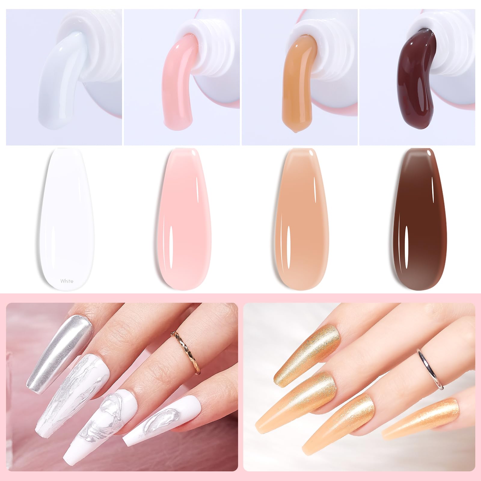 Gel overlay on natural nails for stronger, longer-lasting wear with Makartt.