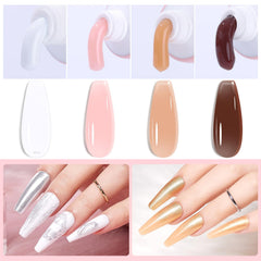 Gel overlay on natural nails for stronger, longer-lasting wear with Makartt.