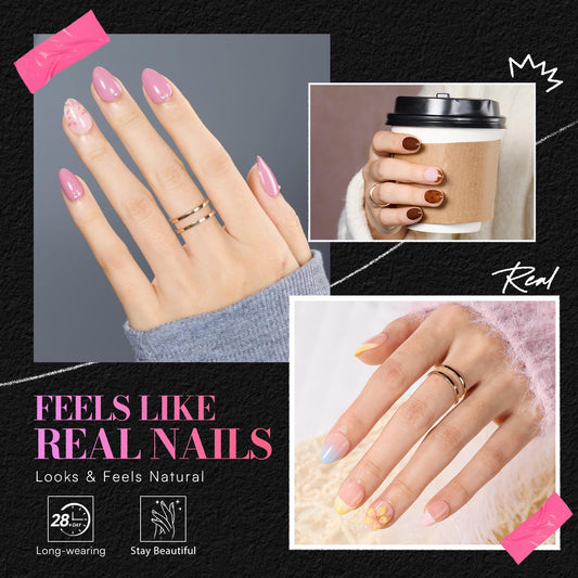 Makartt pre-etched clear nail tips in almond shape for precise DIY applications.