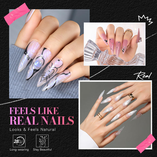 Makartt pre-etched edge nails closeup show enhanced adhesion for easier press-ons.