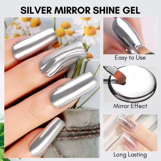 Application of Makartt silver chrome painting gel for metallic design