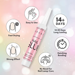 Makartt air-dry nail glue no lamp required for faster results.