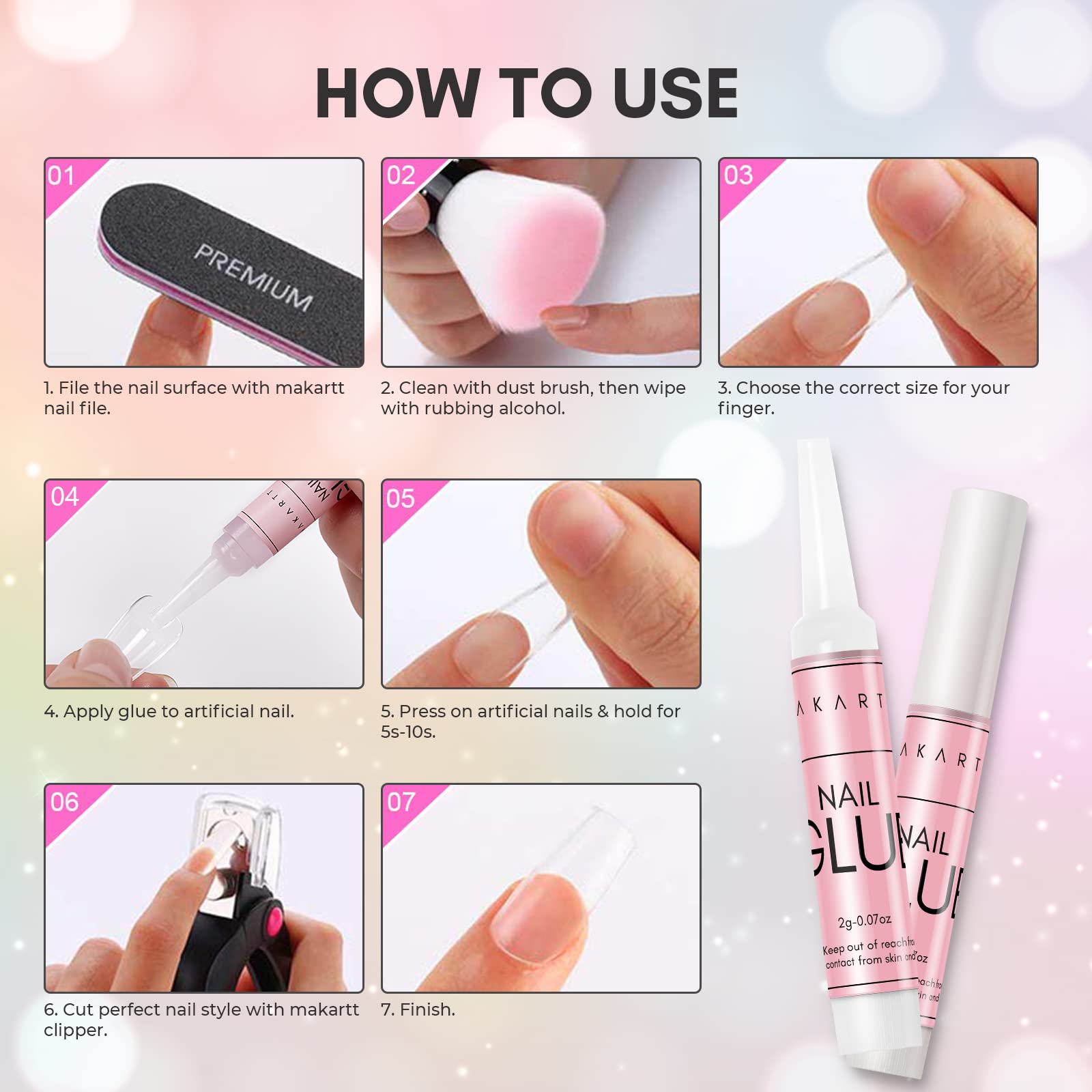 Makartt HEMA-free formula gentle on natural nails.