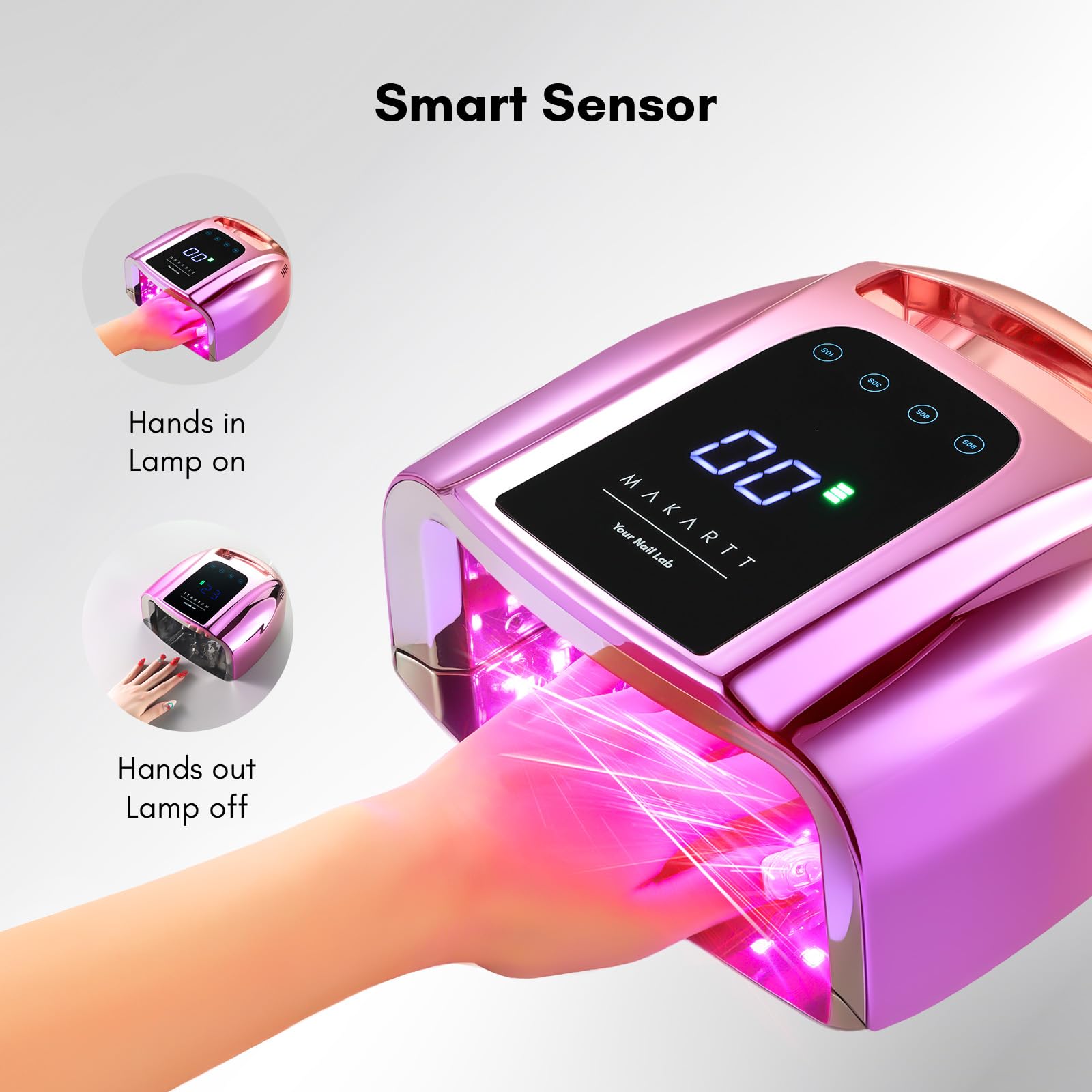 Makartt UV LED Nail Lamp detachable base for easy cleaning and switching tasks