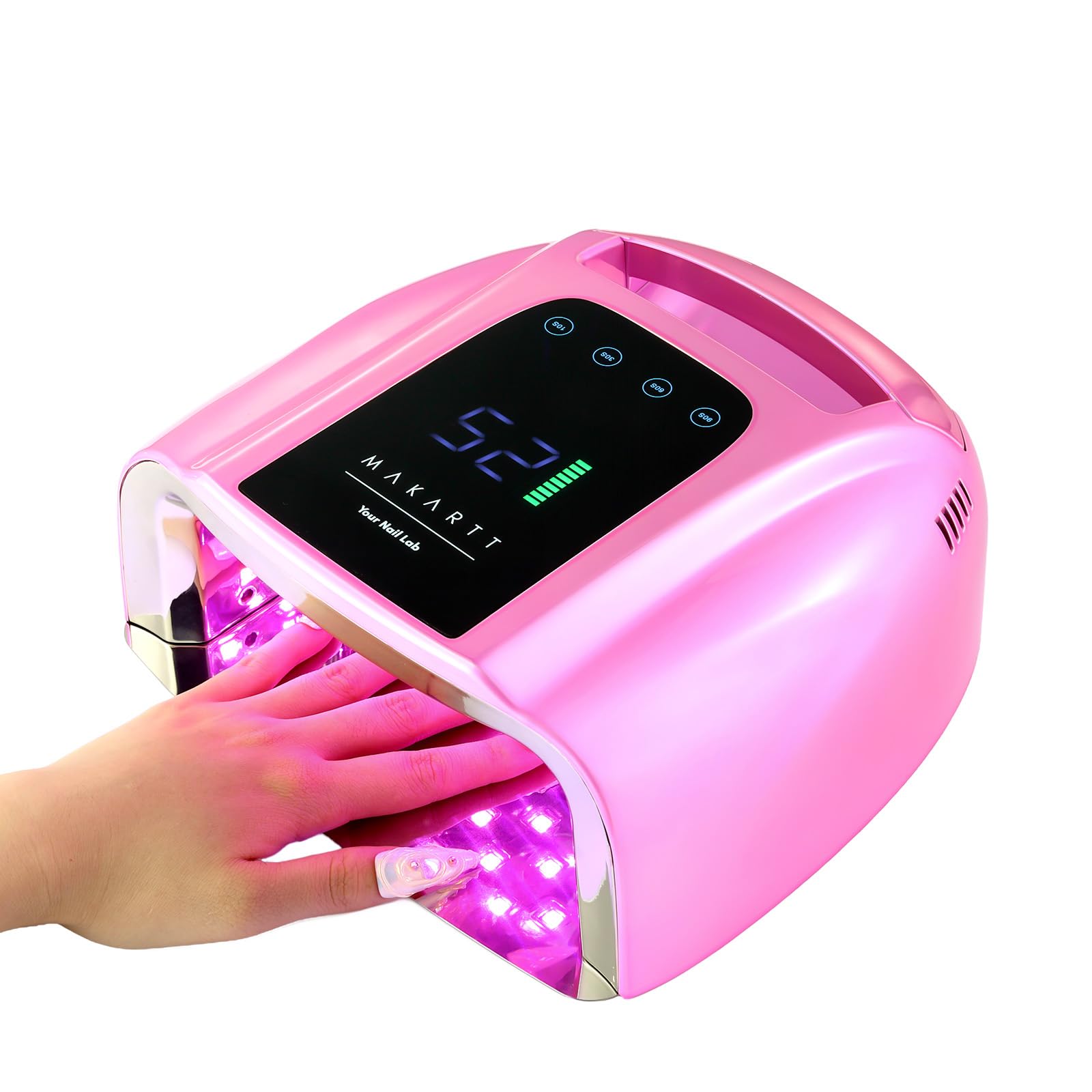 Makartt UV LED nail lamp front view for quick gel curing and even coverage.
