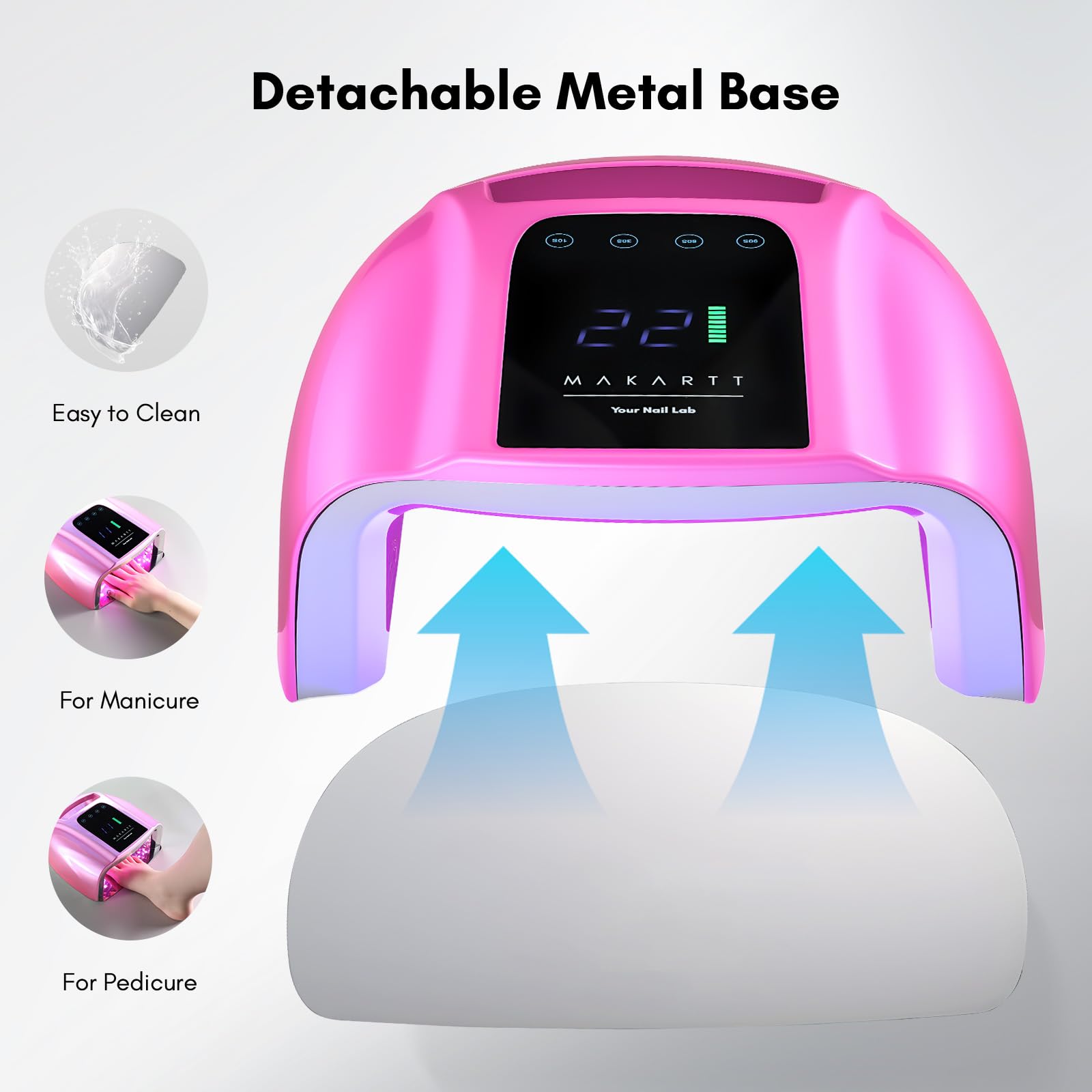 Makartt lamp with detachable base for easy cleaning.
