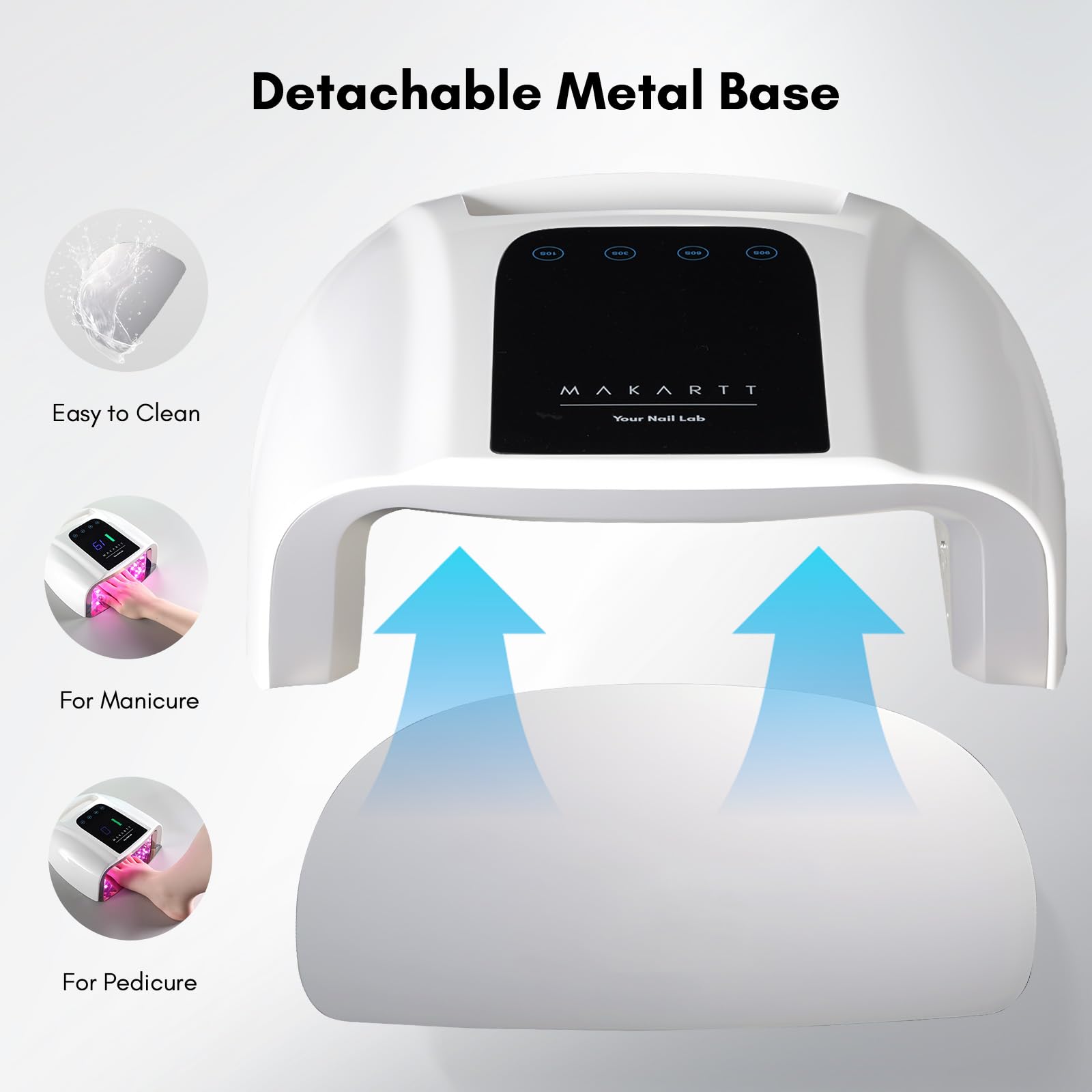 Makartt UV LED Nail Lamp four timer settings for base and top coats