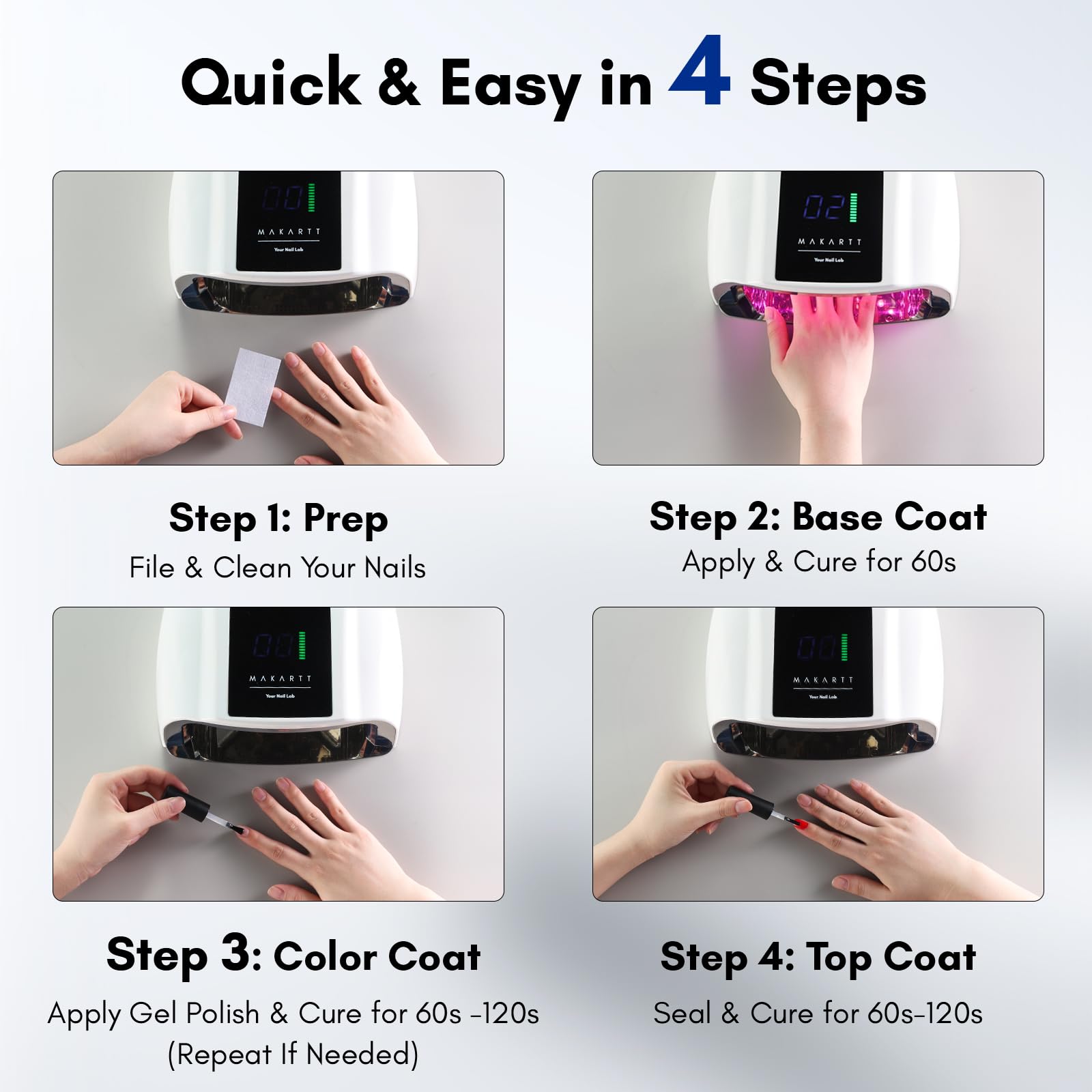 Makartt UV LED Nail Lamp spacious interior suitable for hands or feet