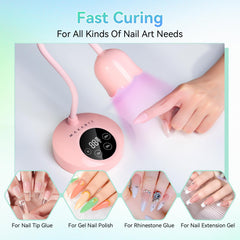 Makartt UV Nail Lamp pink close-up reveals dual UV+LED beads for even curing.