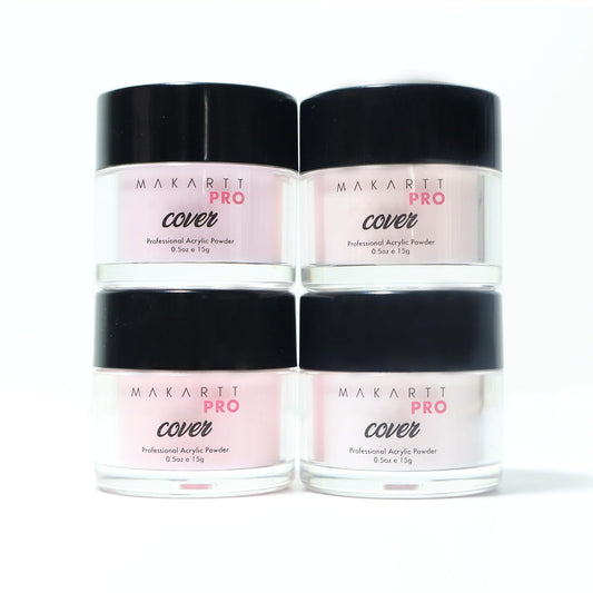 MakarttPro acrylic powder four-color set packaging shows premium nude tones for professionals.