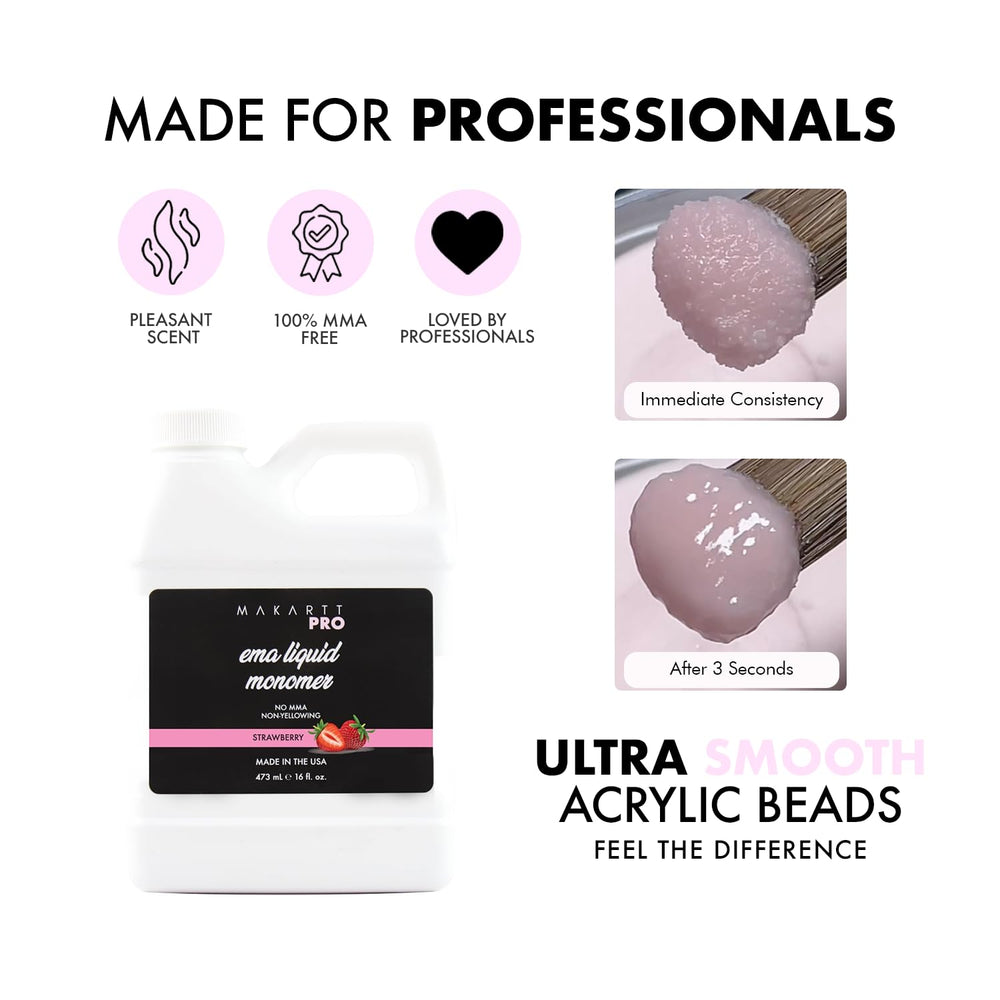 MakarttPro medium to fast setting monomer enables efficient acrylic nail application