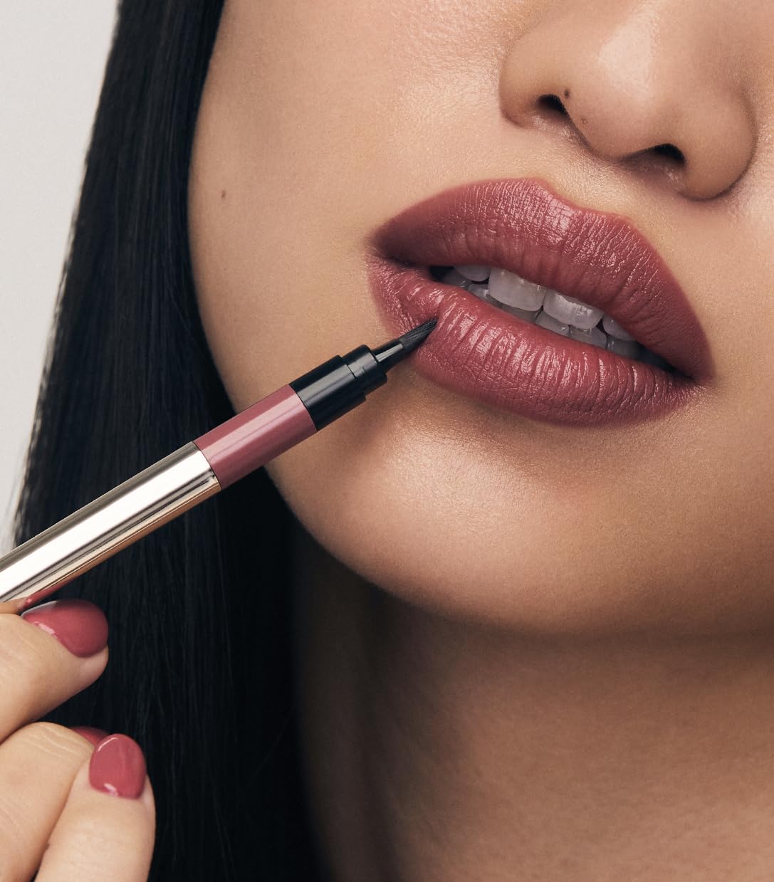 Velvet matte finish on MAKE Beauty Continuum Lip Liner for luxurious color
