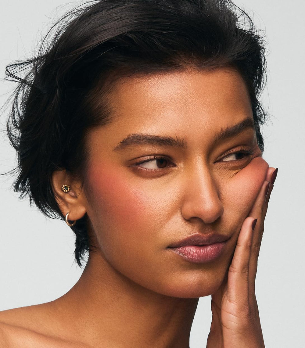 Creamy texture glides onto skin for even color with MAKE Stroke Blush