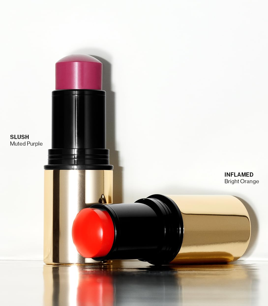 Make Beauty Heat Stroke Cream Blush Stick application close-up for soft flush