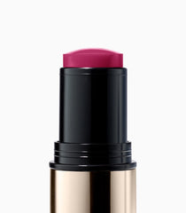 Make Beauty Heat Stroke Cream Blush Stick dewy finish close-up on cheeks