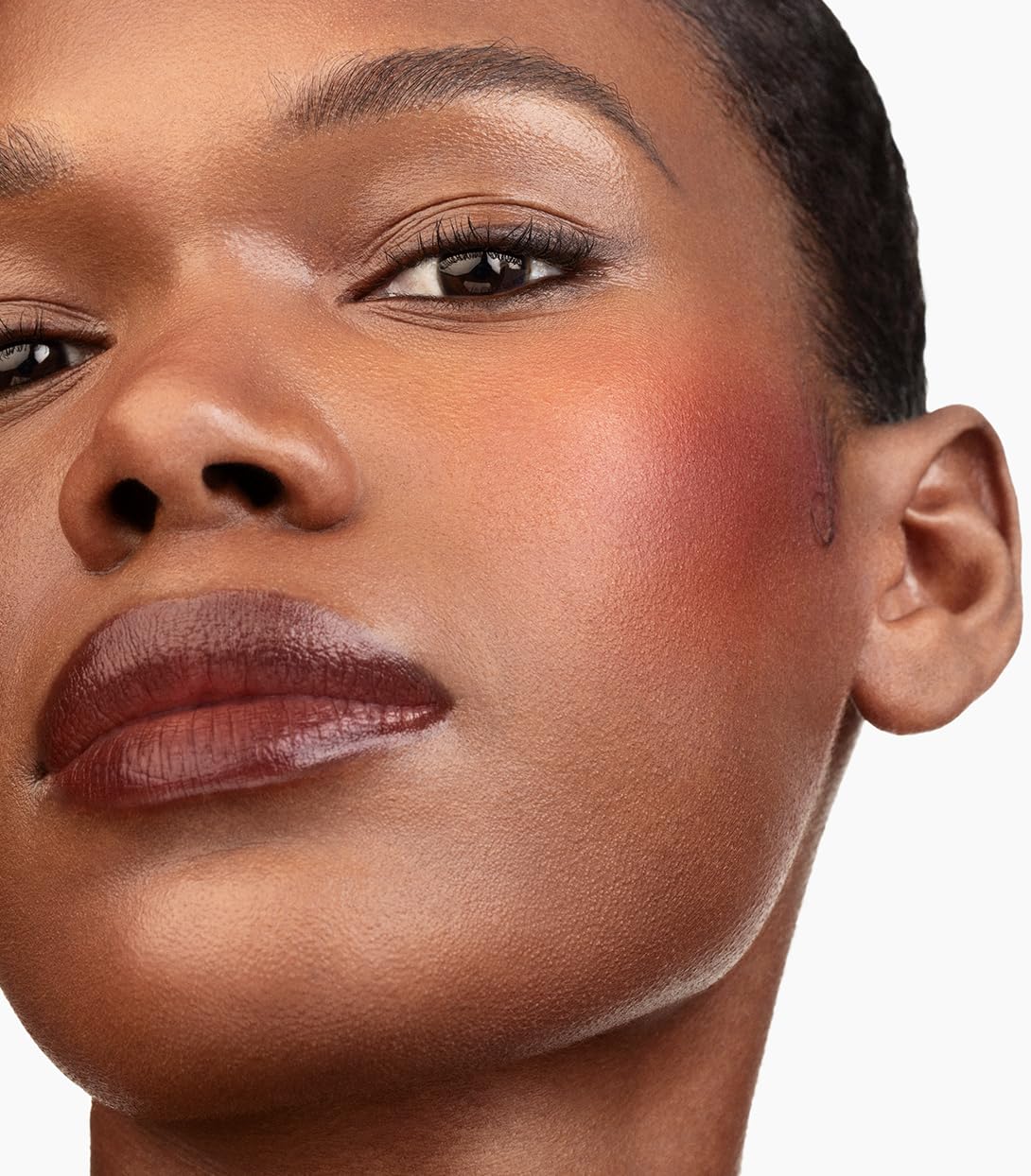MAKE Beauty blush formula includes hyaluronic acid and ceramides for subtle hydration.