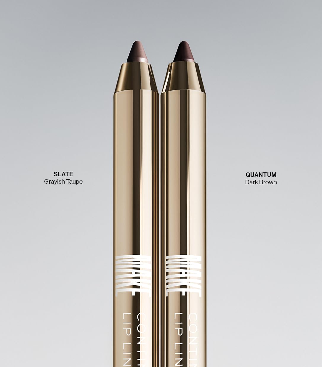 Slate swatch on lips with MAKE Lip Continuum for defined edges