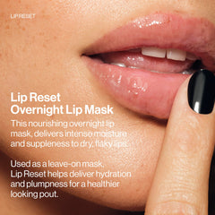 MAKE Beauty Lip Reset overnight mask spread on lips delivers deep moisture.