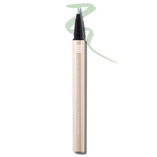 MAKE Beauty Liquid Line Planetary cap close-up, showcasing waterproof formula for all-day wear