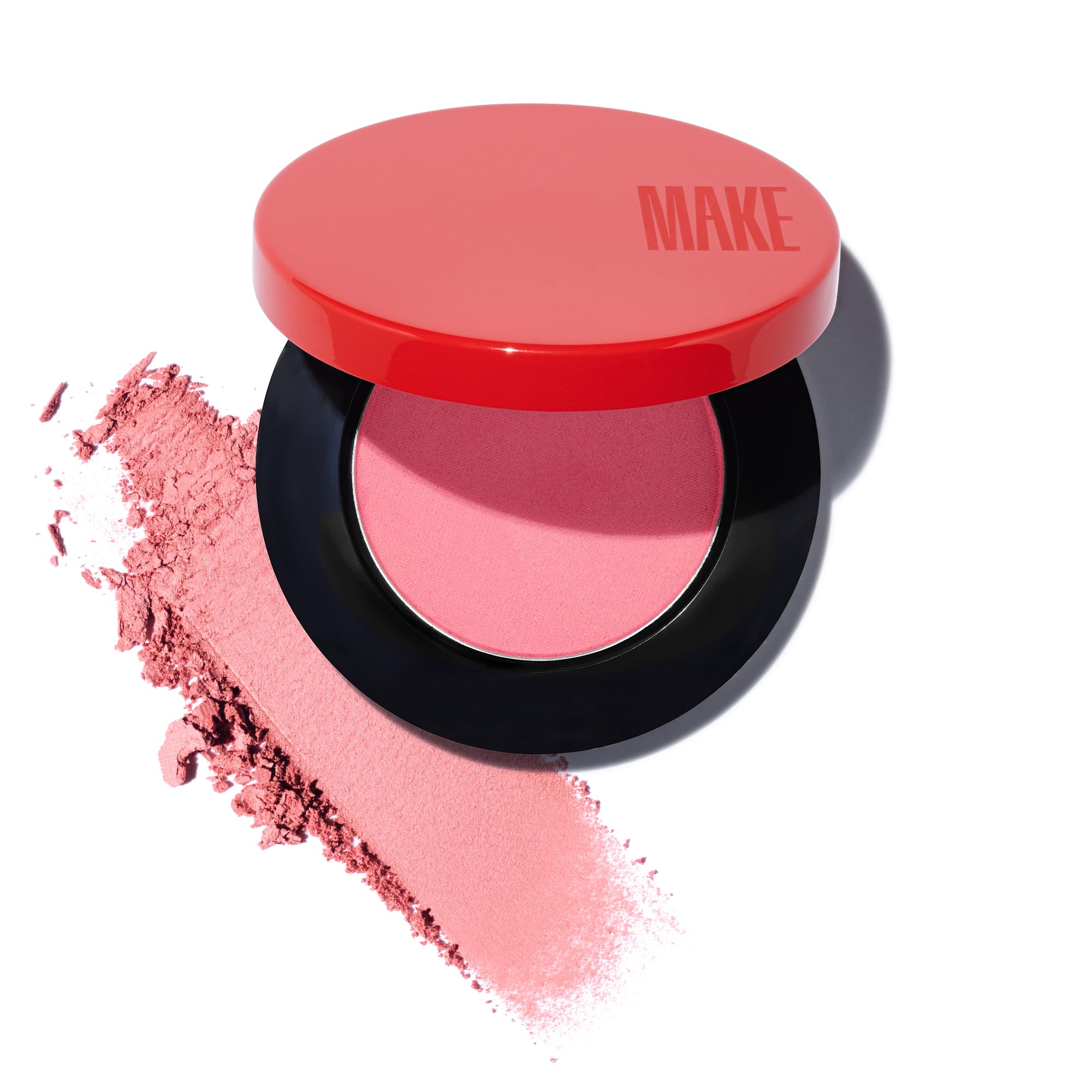 Make Beauty Skin Mimetic Blush Cosmic Palette on cheeks with rosy pink color.