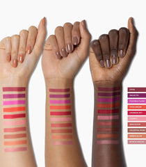 MAKE Beauty Skin Mimetic Blush swatch shows matte finish on skin