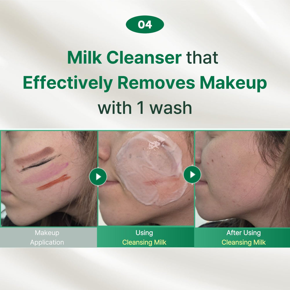 MAKEP:REM Safe Me Relief Moisture Cleansing Milk wash action shows rinsing clean with comfort