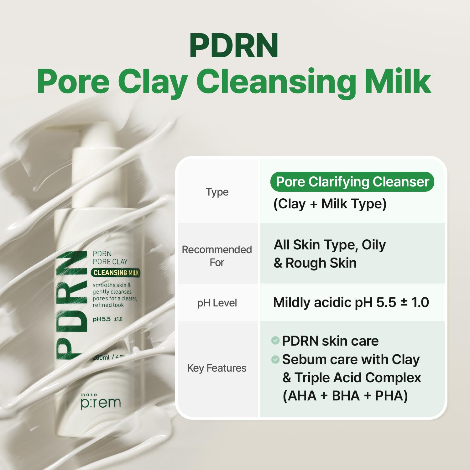 MAKEP:REM milky cleanser foam close-up for refreshing, soft skin.