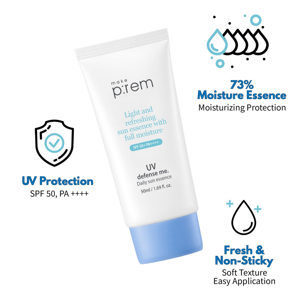 MAKEPREM reef-safe sunscreen packaging highlights vegan formula