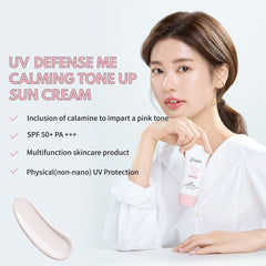 Makeprem UVA UVB Defense calamine pink tone adds subtle cosmetic calming effect.