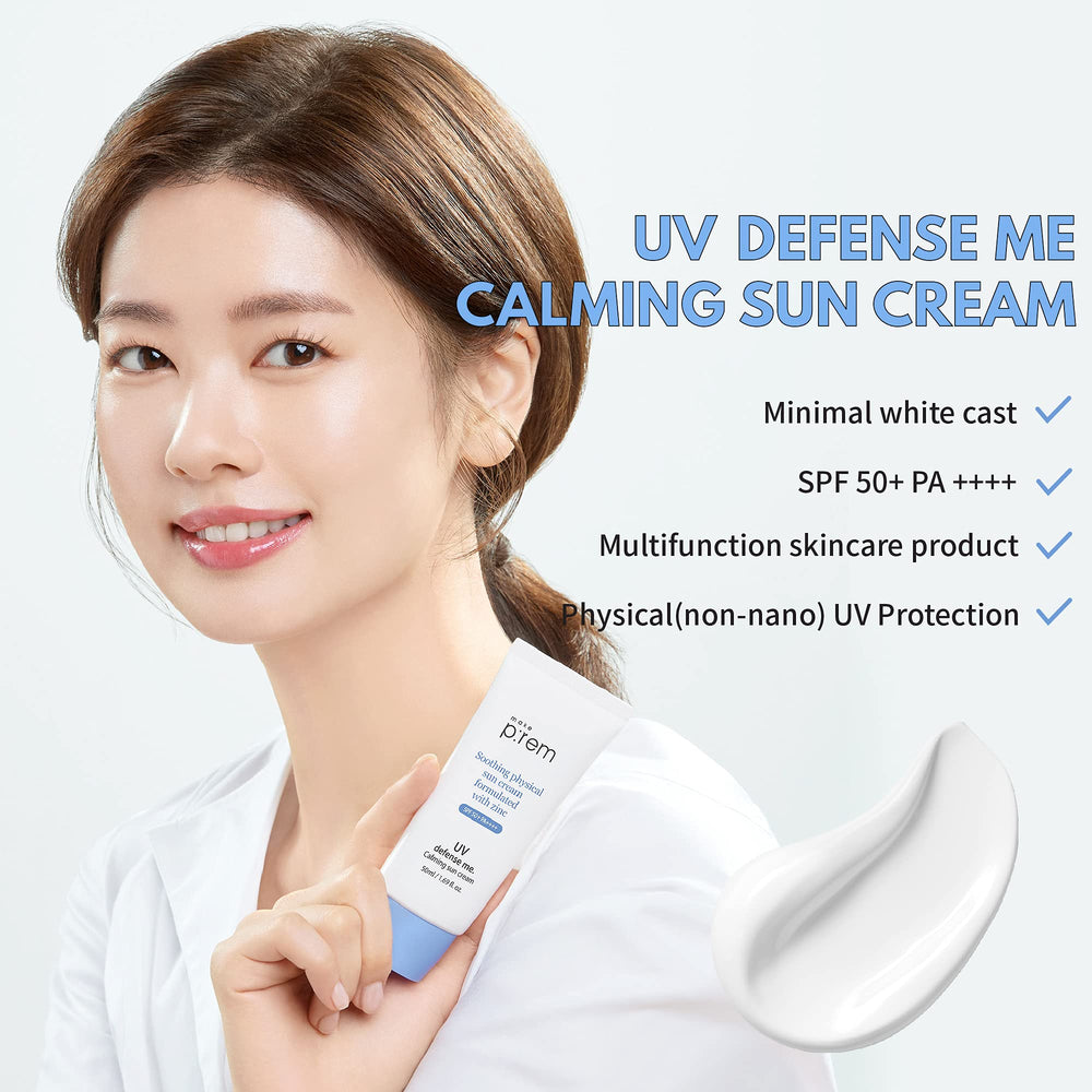 MAKEPREM UVA UVB Defense texture close-up shows creamy, non-nano formula.