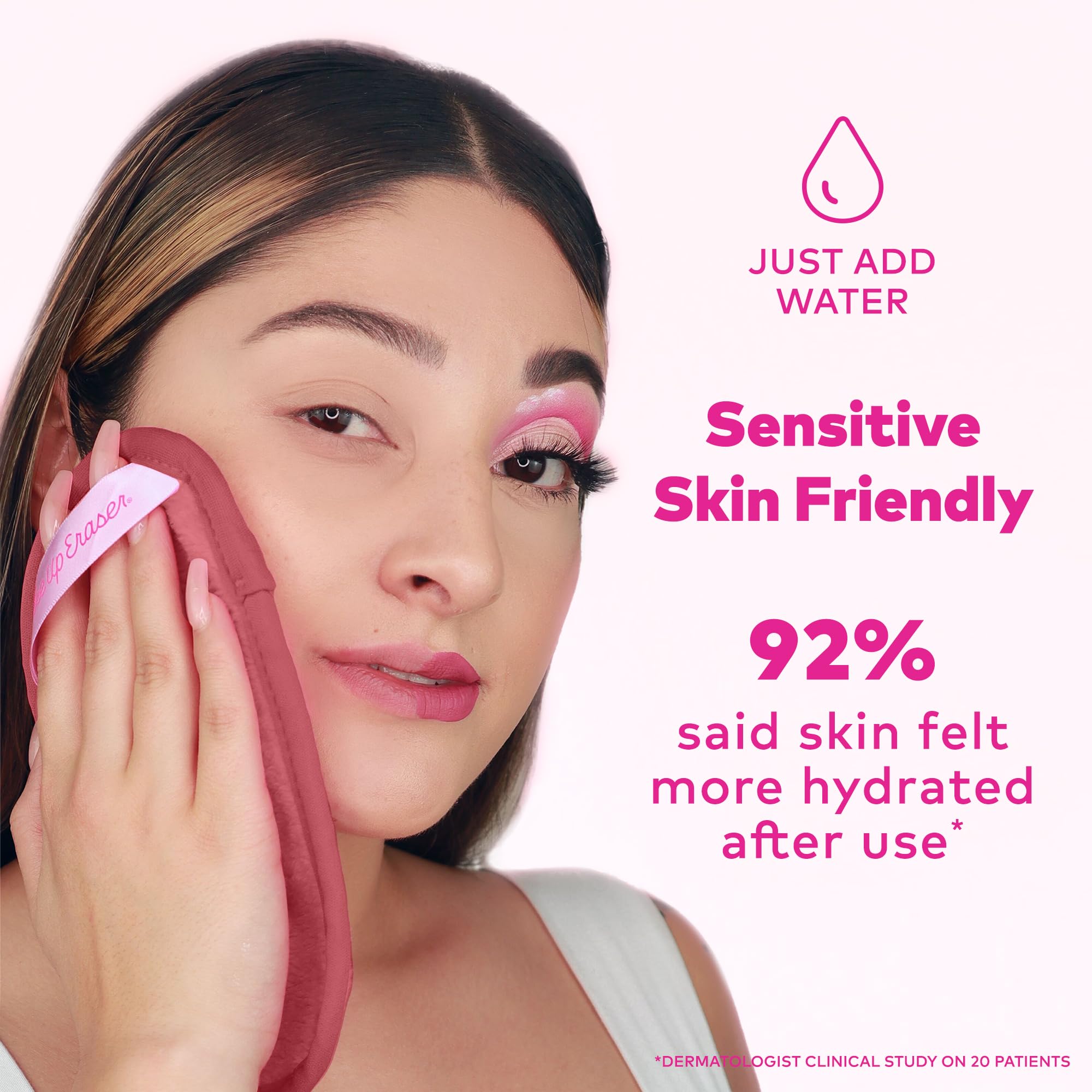 MakeUp Eraser exfoliation side close-up hints at skin-refreshing exfoliation.