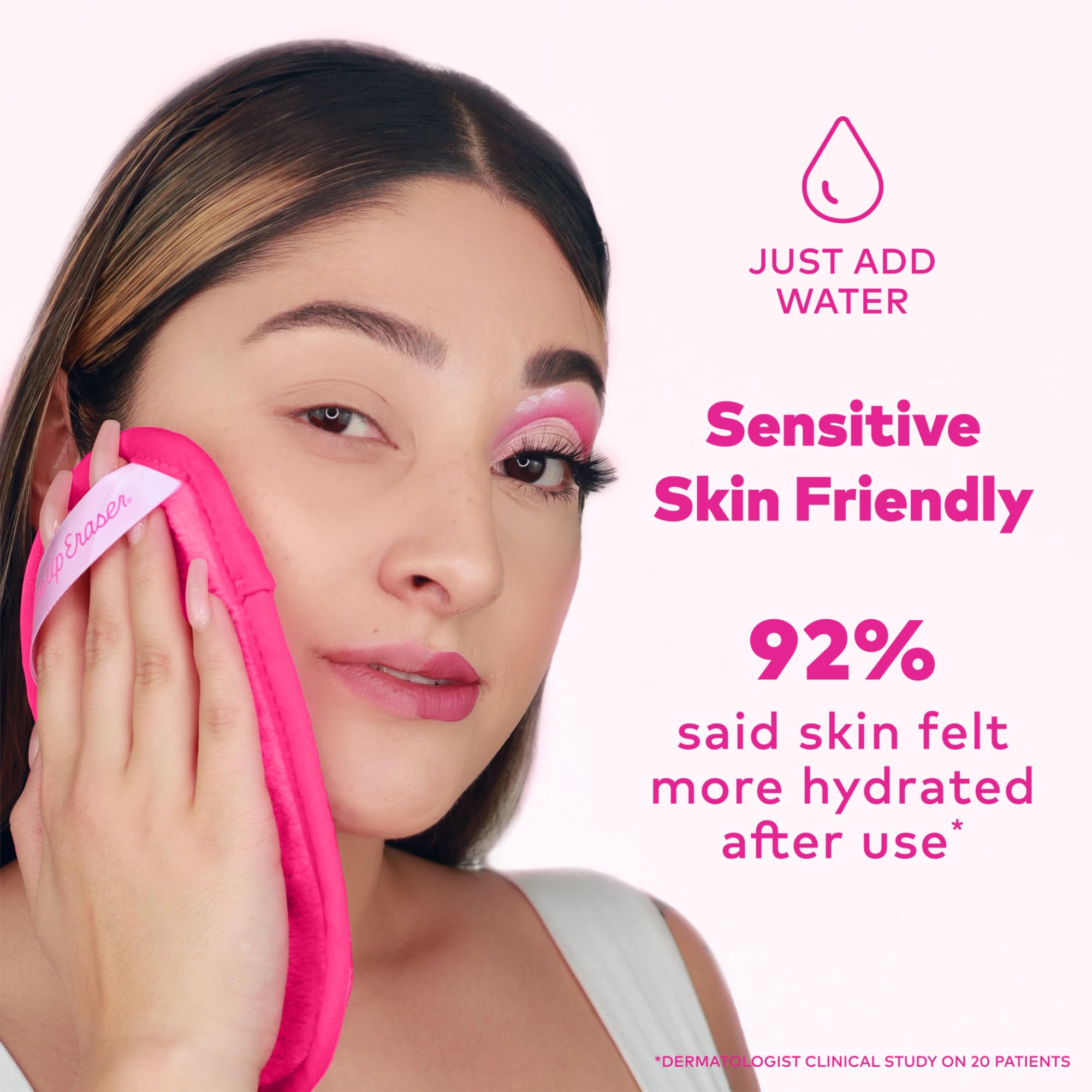 MakeUp Eraser Mini PRO 3-pack shown in daily routine for sensitive skin users.