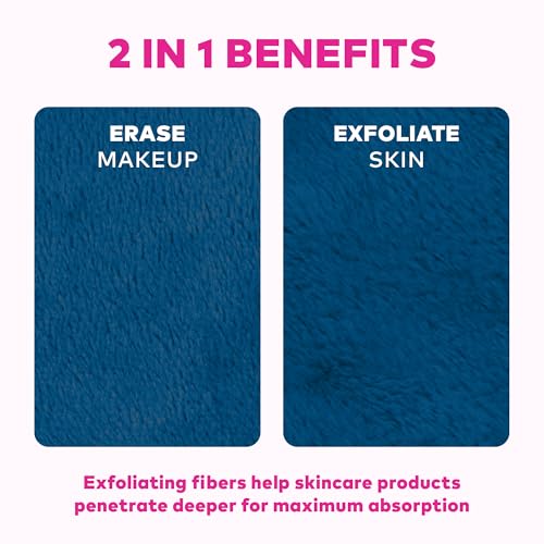 MakeUp Eraser Mini PRO exfoliate side demonstrates skin refresh with long fibers.