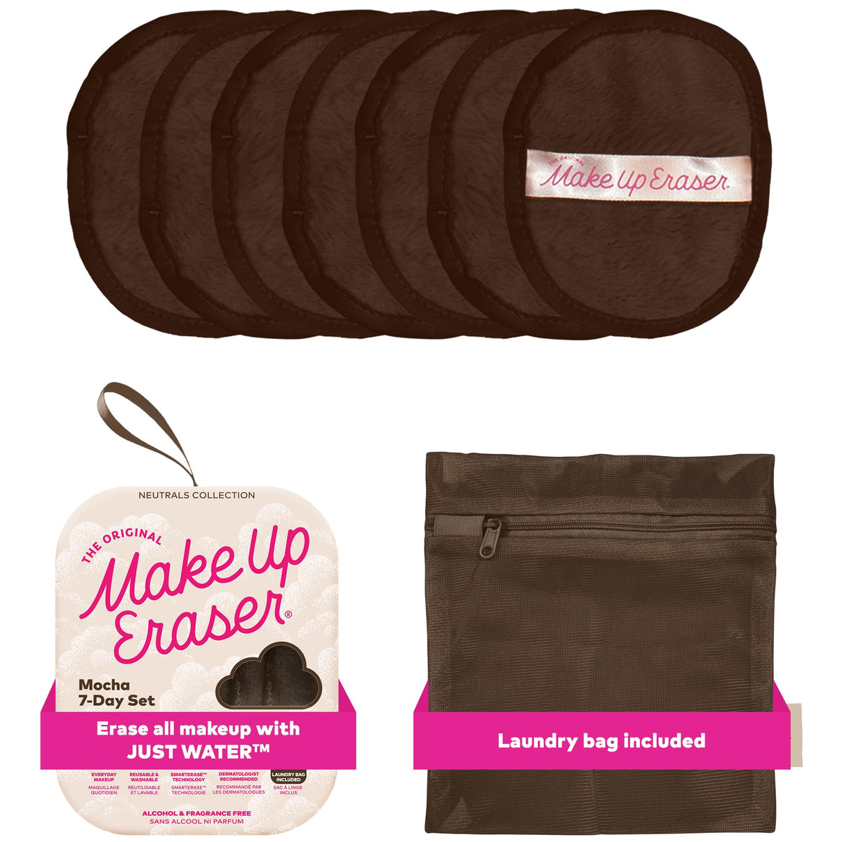 MakeUp Eraser Mocha 7-Day Set box showcasing eco-friendly makeup removal.