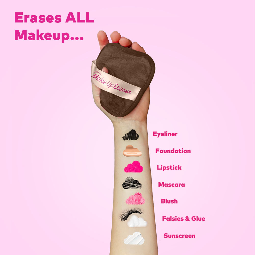 MakeUp Eraser Mocha 7-Day Set dual-sided fiber shows makeup removal plus gentle exfoliation.