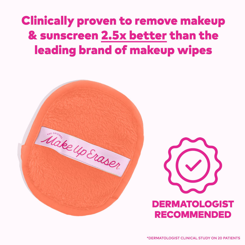 MakeUp Eraser Original 7-Day Set close-up shows water-only cleansing action