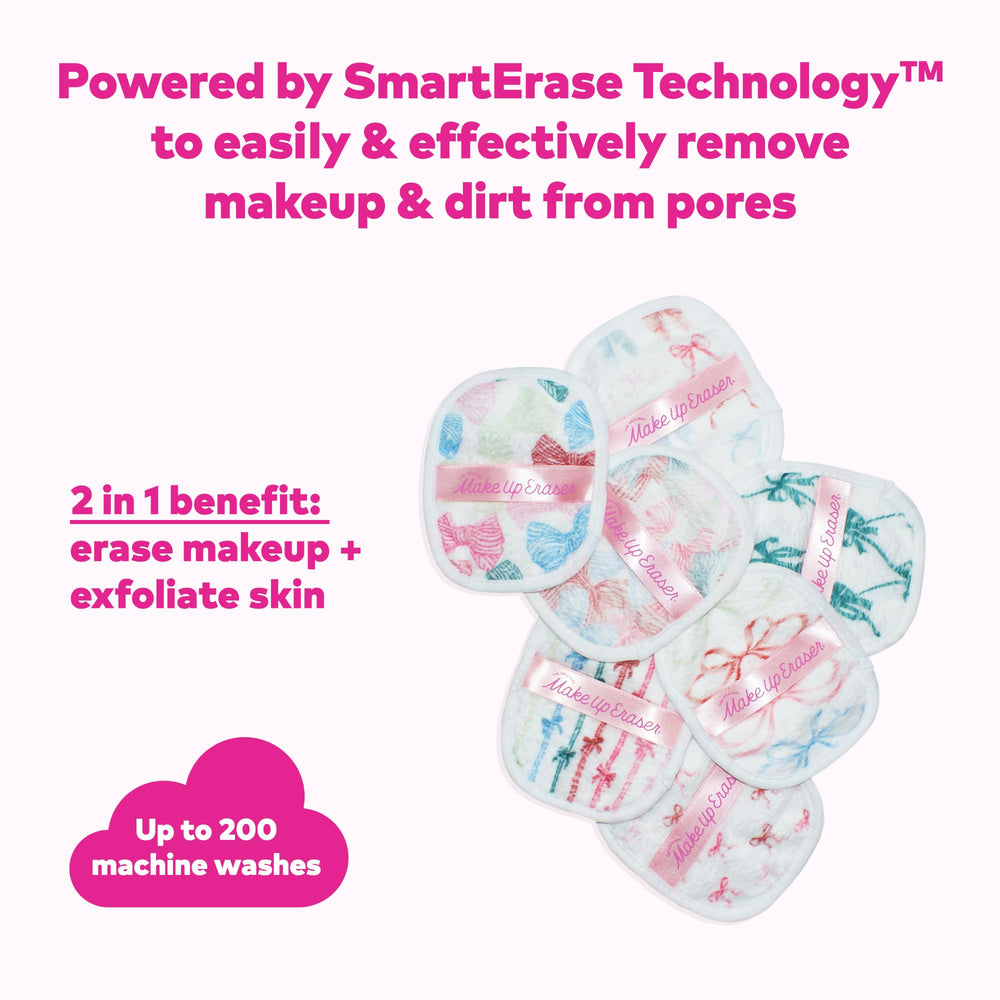 MakeUp Eraser Original 7-Day Set demonstrates water-only removal for waterproof makeup with microfiber power.