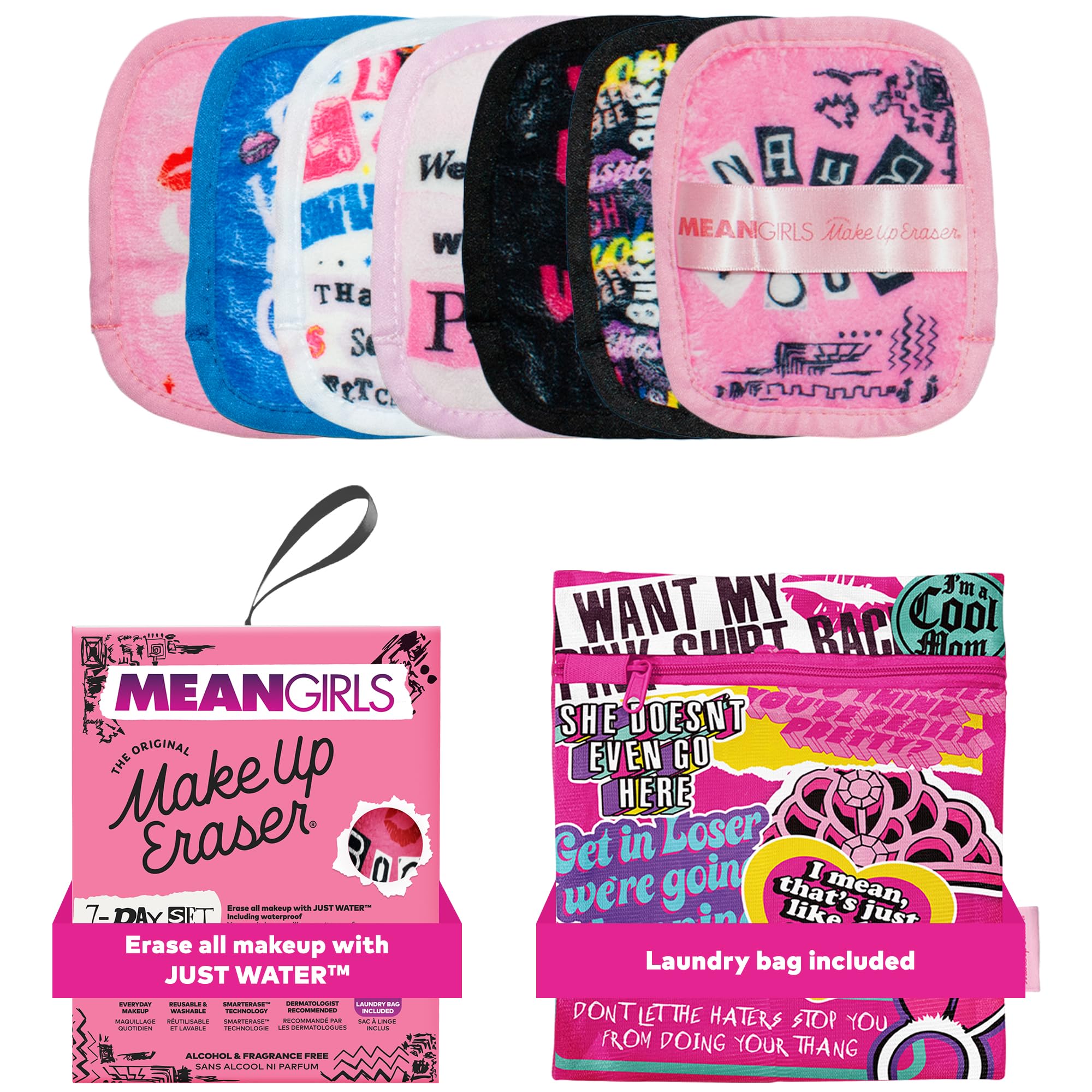 MakeUp Eraser Original 7-Day Set pack shown, removes makeup with water for a clean start.