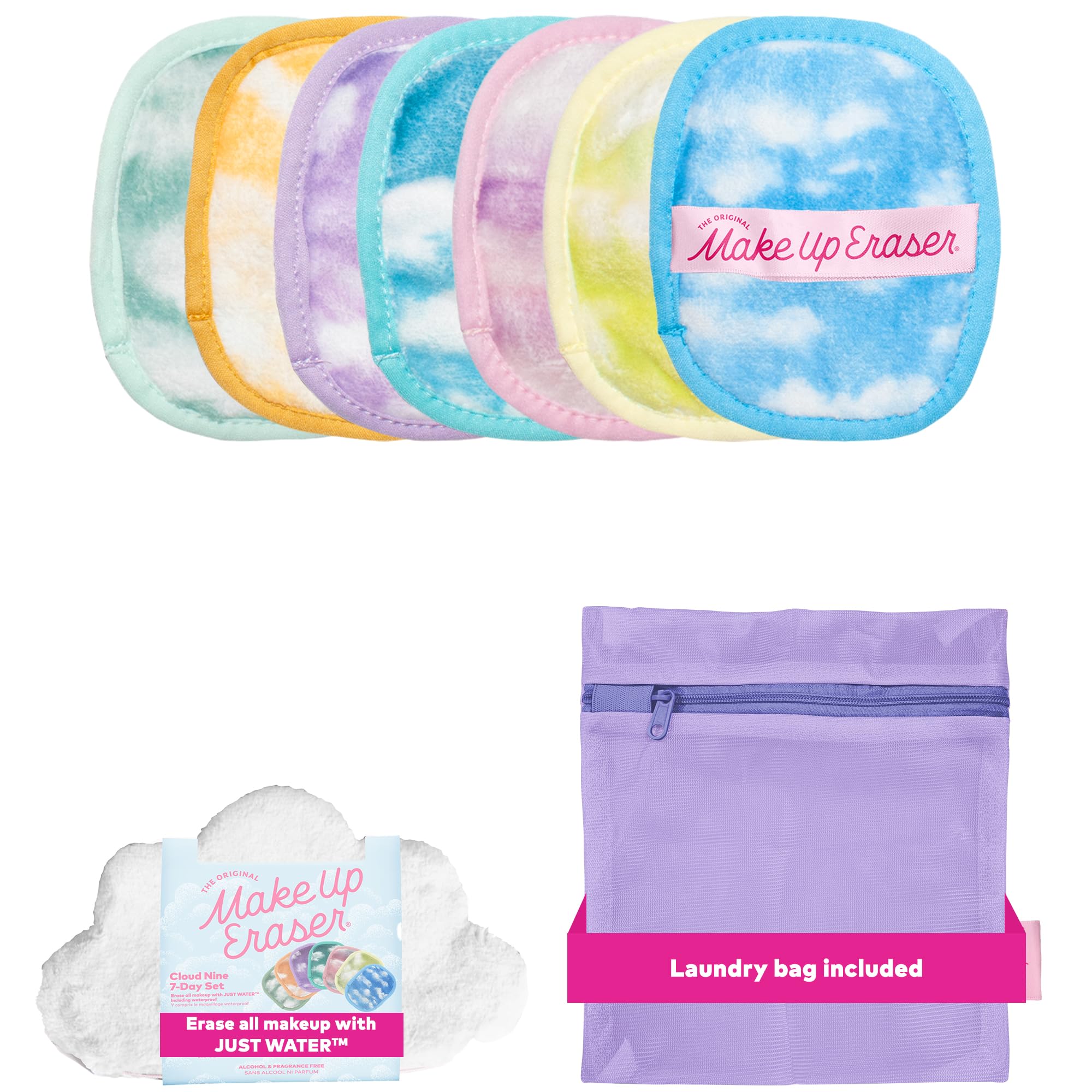 MakeUp Eraser original Cloud 9 7ct packshot showing water-activated makeup removal