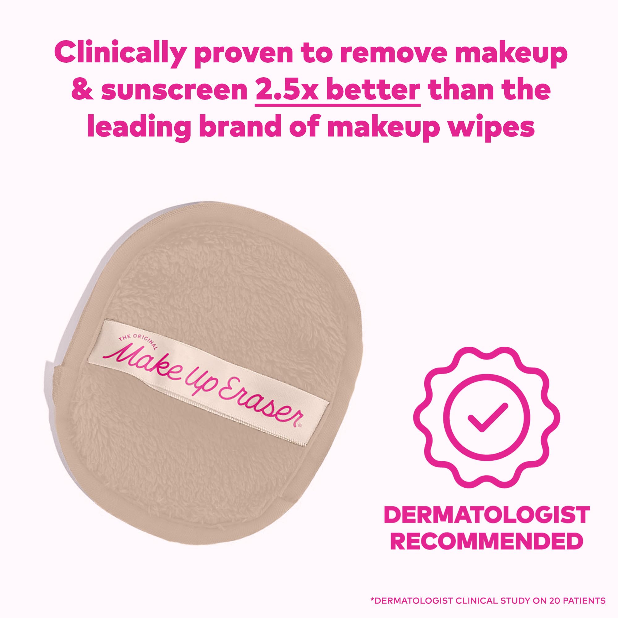 MakeUp Eraser fabric close-up highlights soft fibers for gentle removal.