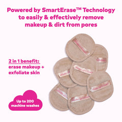 Water activation demo shows fibers ready to lift makeup with warmth.