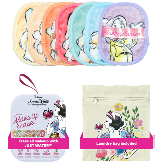 MakeUp Eraser Snow White packaging highlights a reusable makeup removal solution