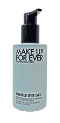 Make Up For Ever Gentle Eye Gel Remover bottle shows alcohol-free formula for sensitive eyes