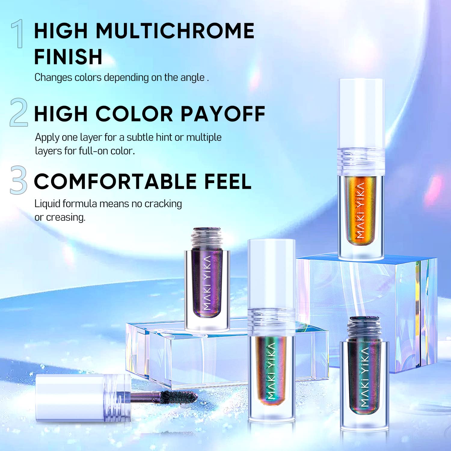 Maki Yika glitter liquid eyeshadow vegan cruelty-free with cosmetic-grade glitter