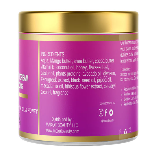 Cream on hair strands illustrating detangling ease and smooth curl formation.