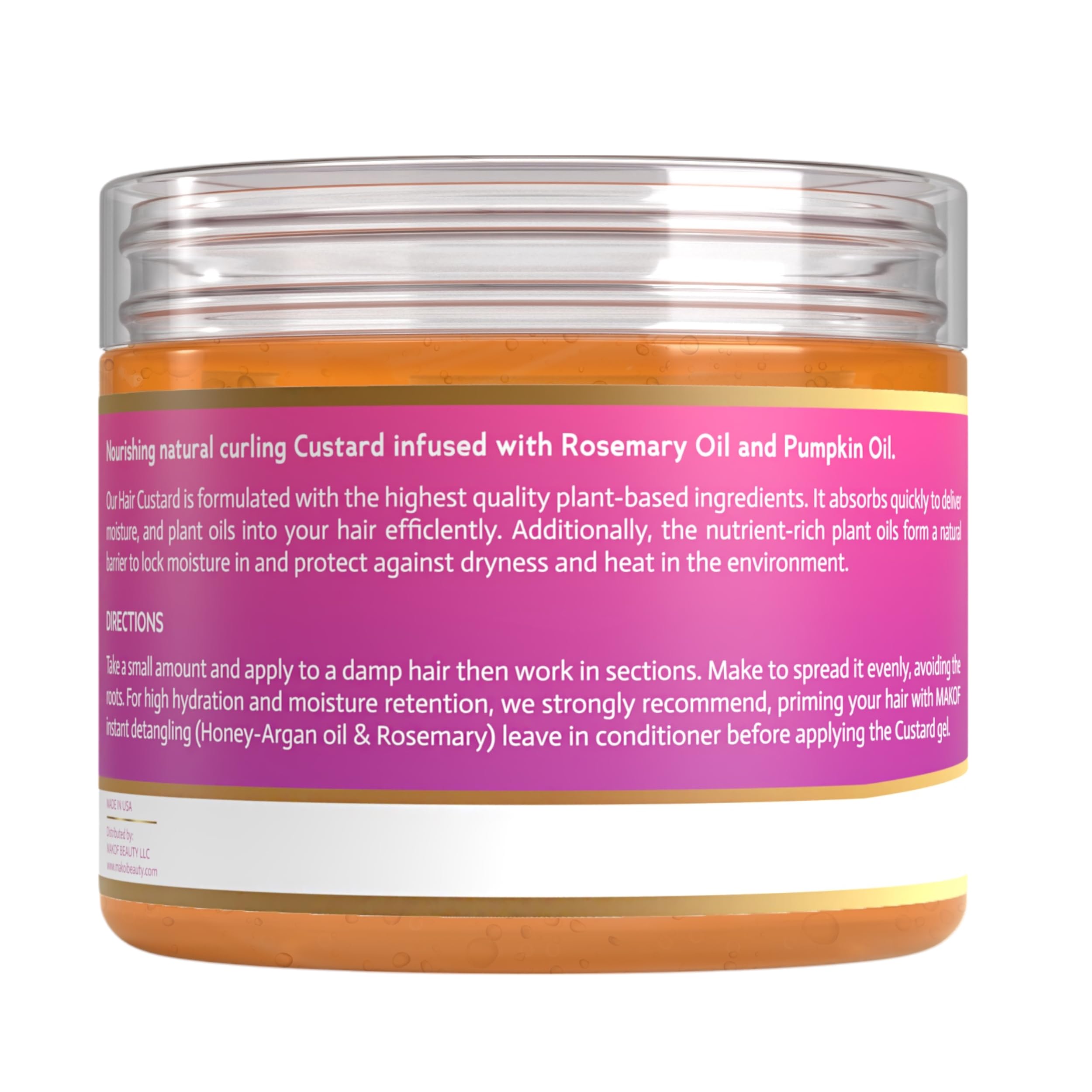 MAKOF BEAUTY Flaxseed-Pumpkin-Rosemary ingredients showcase natural nourishment for curls.