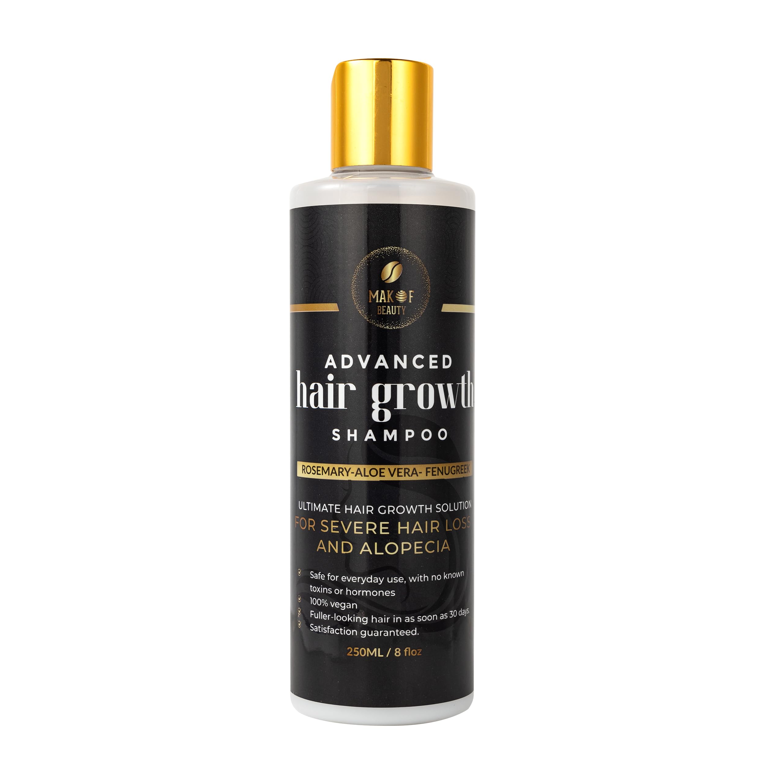 MAKOF BEAUTY Natural extracts label highlights botanical ingredients.