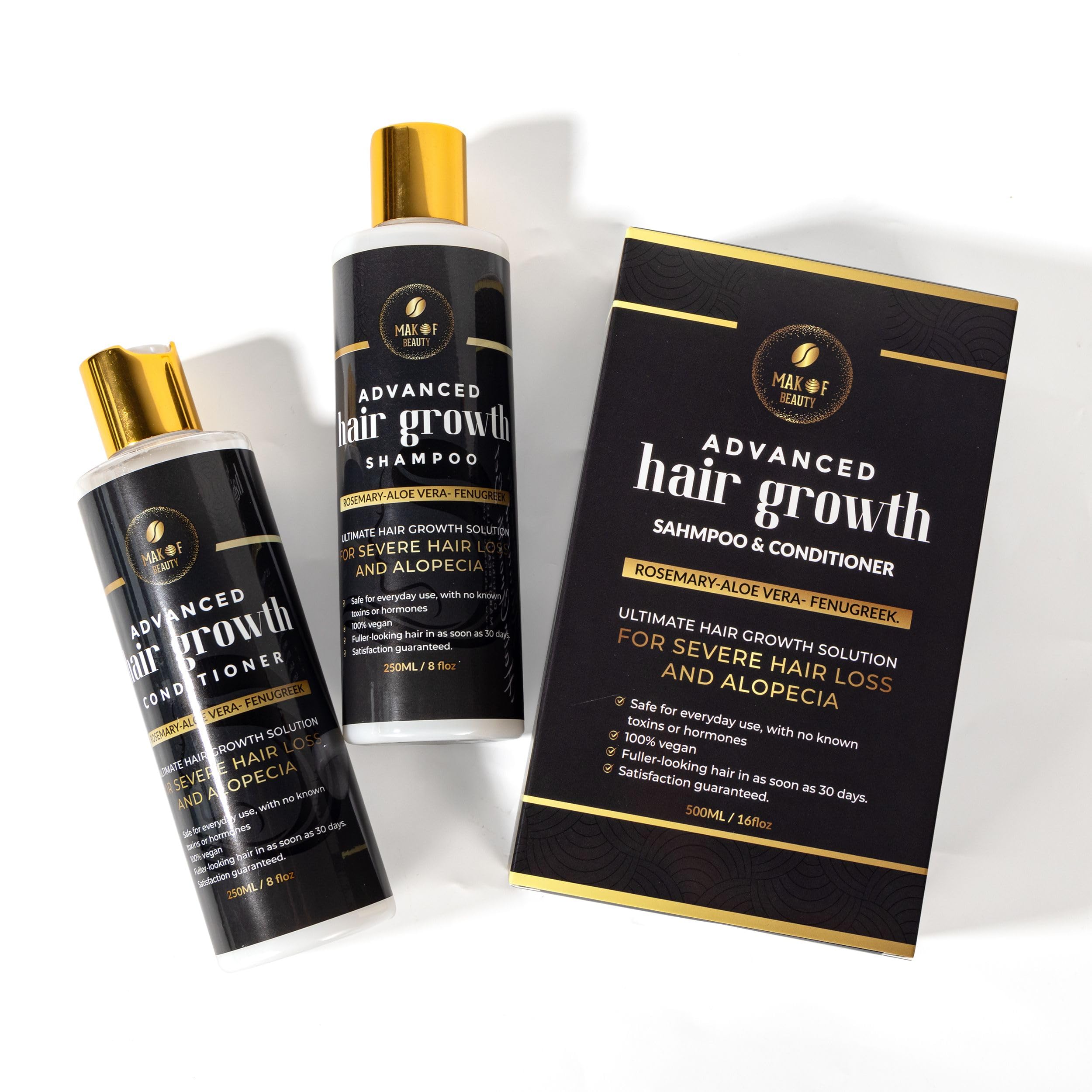 MAKOF BEAUTY Rosemary Conditioner bottle for nourished, softer hair.