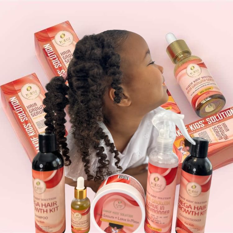 Makof Kid's Hair Growth Set kit layout presents complete care.