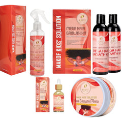 Makem Kid's Hair Growth Set shampoo bottle promotes gentle cleansing for healthy curls.
